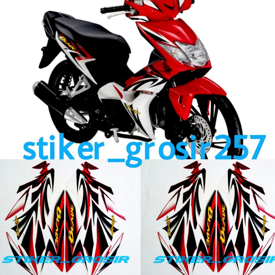 Jual STIKER STRIPING & LIS BODY MOTOR HONDA BLADE RACING 2010 PUTIH ...