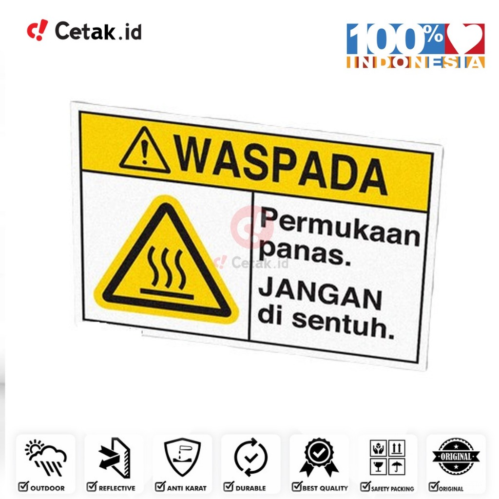 Jual Sign Sticker WASPADA PERMUKAAN PANAS JANGAN DISENTUH | Shopee ...