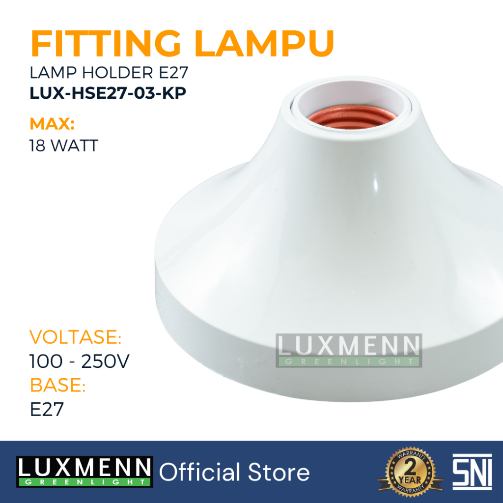 Jual LUXMENN Fitting Lampu Plafon Bulat Bohlam E27, Seri HSE27-3A1 ...