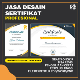 Jual Jasa Desain Sertifikat Online Edit Sertifikat Custom