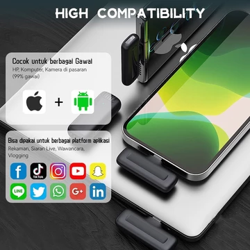 Mic Wireless Clip On Dual Lavalier Microphone Plug Play Lapel Mic With Charging Case Mikrofon