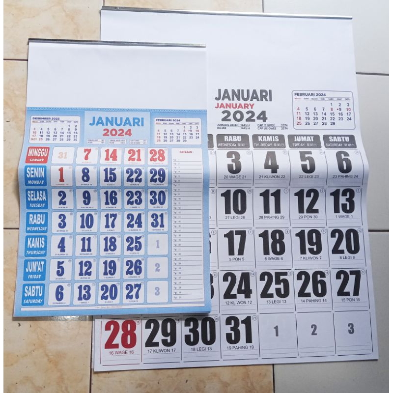 Jual Kalender Bulanan Ukuran JUMBO / Kalendar Dinding Besar Bulan Jumbo ...