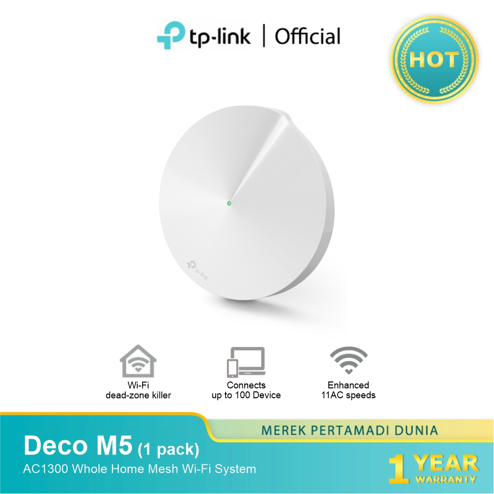 Jual TP-Link Deco M5 (1-Pack) AC1300 Dual Band Gigabit MU-MIMOWhole ...