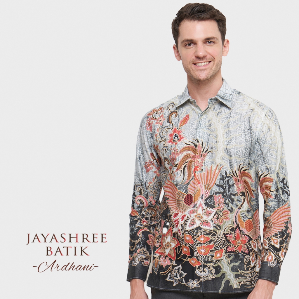 Jual Jayashree Batik Slimfit Ardhani Grey - Kemeja Batik Pria Lengan ...