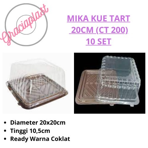 Jual MIKA KUE TART/CAKE/BLACK FOREST kotak/persegi 20CM 10pcs | Shopee