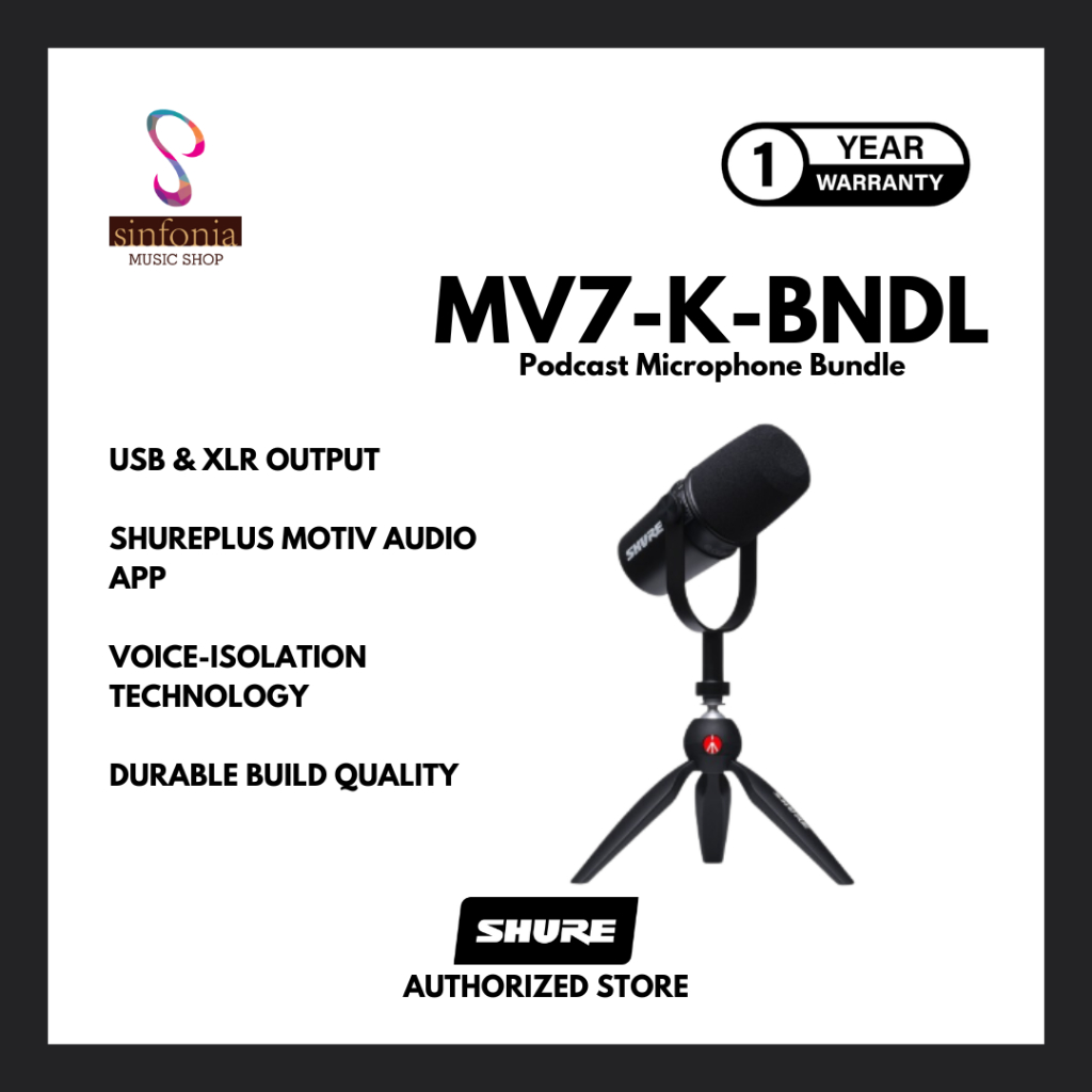 Jual Shure MV7-K-BNDL + STAND | Shopee Indonesia