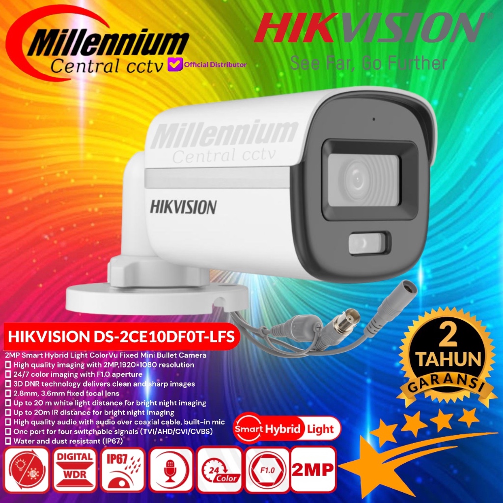 Jual Hikvision Ds Ce Df T Lfs Mp Smart Hybrid Colorvu Audio Camera