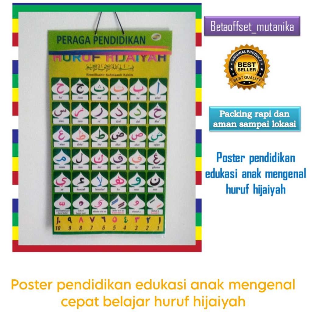 Jual Poster Pendidikan Edukasi Anak Mengenal Cepat Belajar Huruf ...