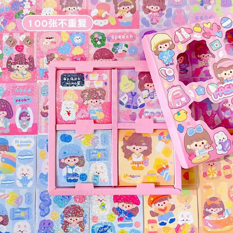 Jual Pretty Sticker Momo 1 pack isi 100 Lembar Pcs Stiker Box/ STIKER ...