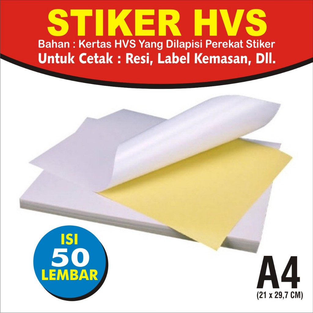 Jual Sticker Hvs A Isi Lembar Kertas Stiker Inkjet Doff Matte A