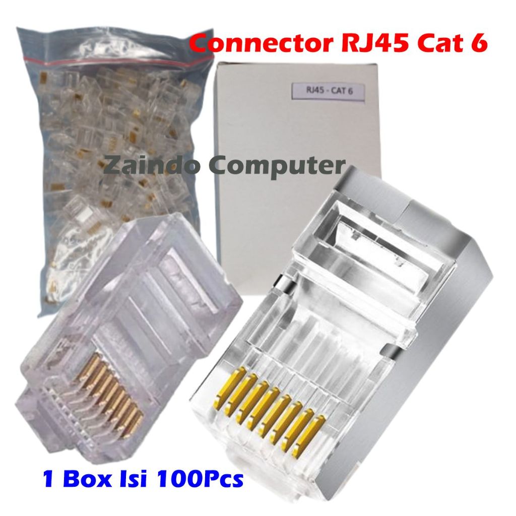 Jual KONEKTOR RJ45 CAT 6 CONNECTOR CAT 6E RJ45 CAT 6 RJ 45 CAT 6E ...