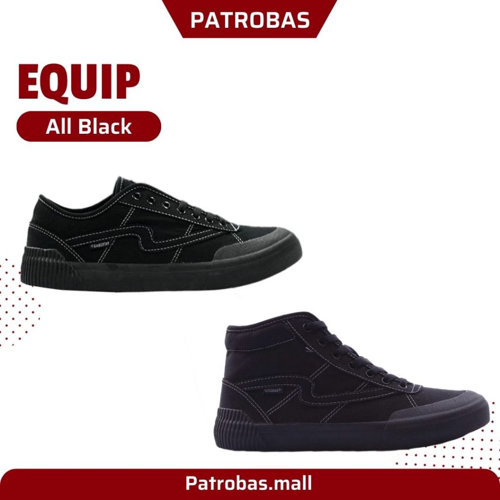 Jual PATROBAS Equip Low Full Black Original Sepatu Sneakers Casual ...