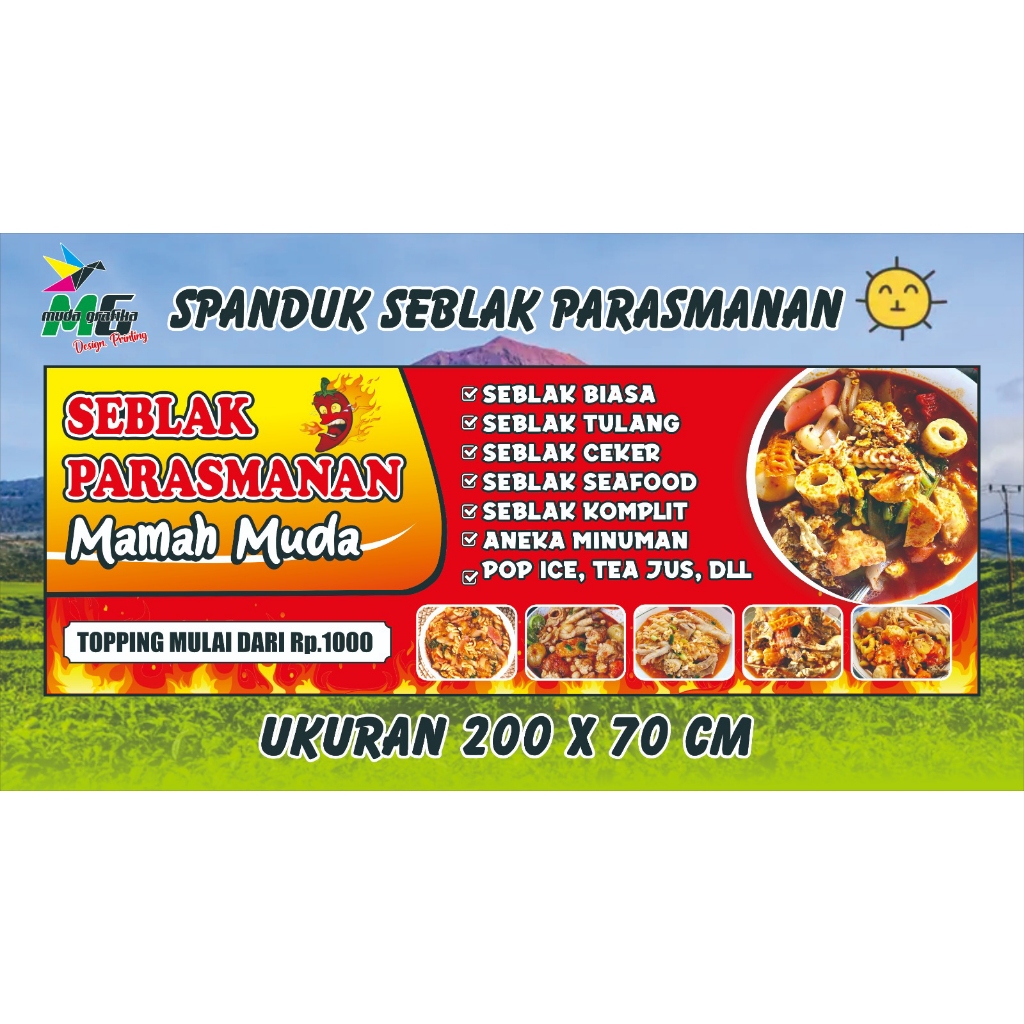 Jual Spanduk Seblak Prasmanan/Spanduk_Banner Warung Seblak Parasmanan ...