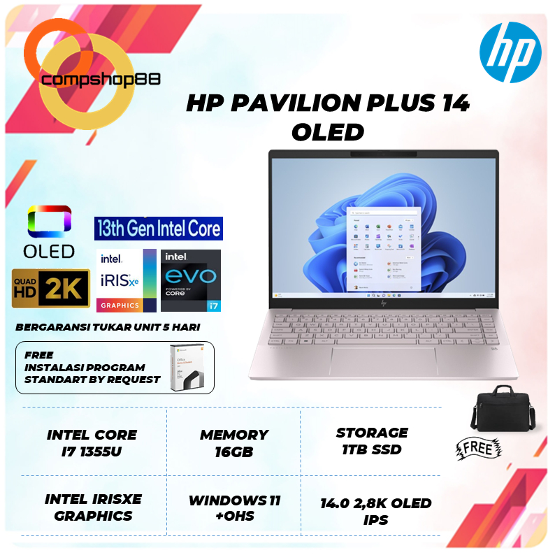 Jual Laptop Hp Pavilion Plus Ew Tu Oled Core I U Ram Gb