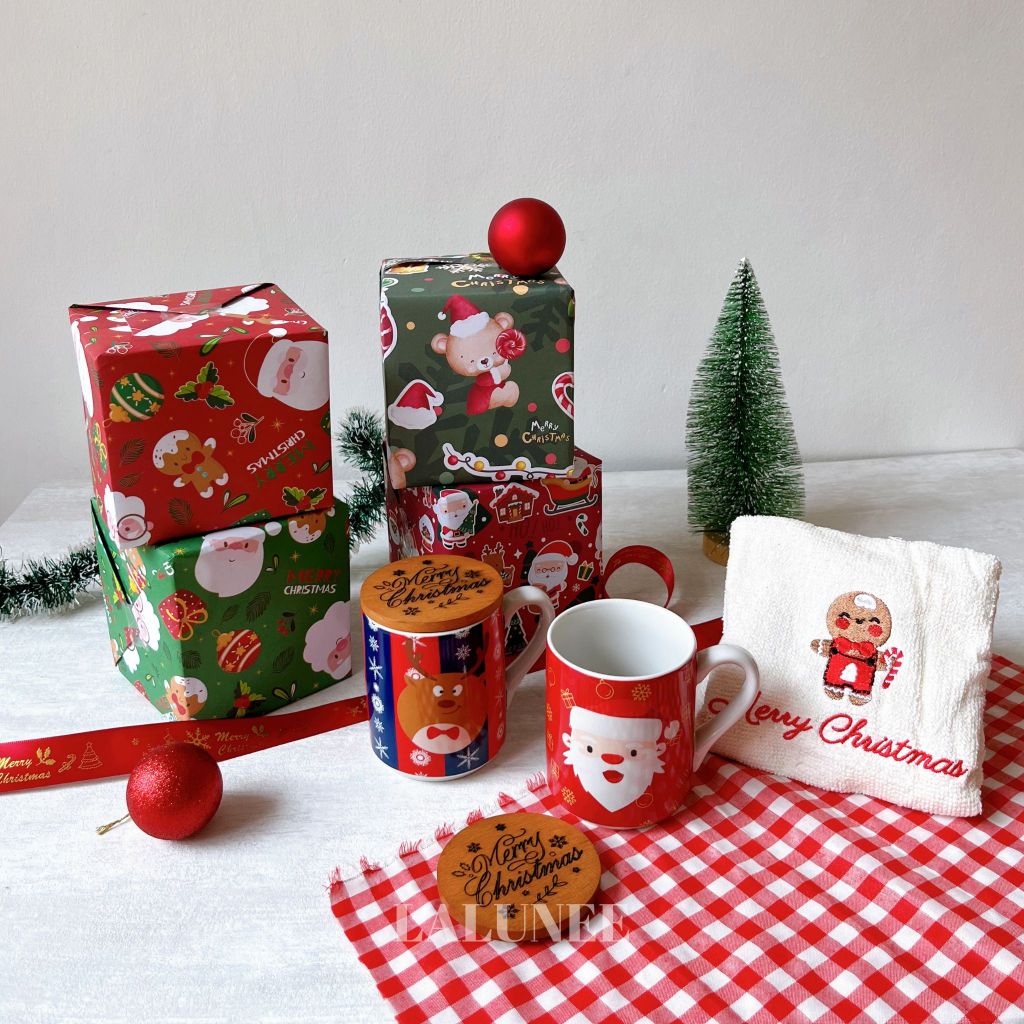 Jual Hadiah Mug Natal Spesial Kado Natal Hampers Isi Gelas dan Handuk