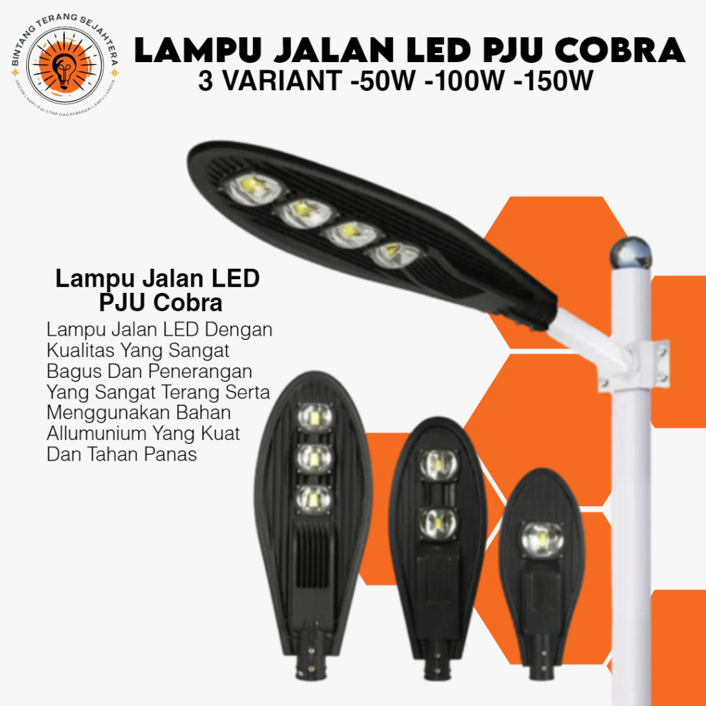 Jual ★bts★ Lampu Jalan Led Pju Cobra Lampu Jalan Cobra 50w 100w 150w