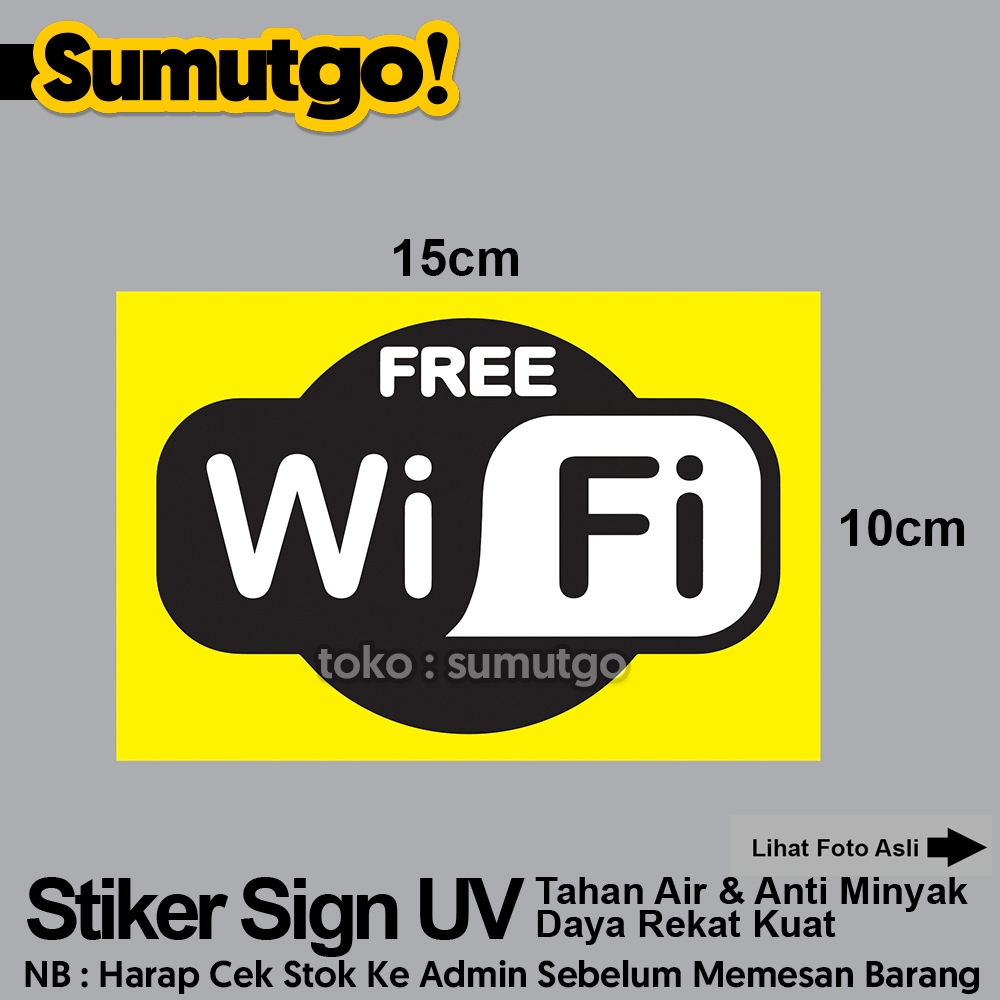 Jual Stiker Free Wifi Internet uk 15 x 10 / Sticker UV Tanda Label Awas ...