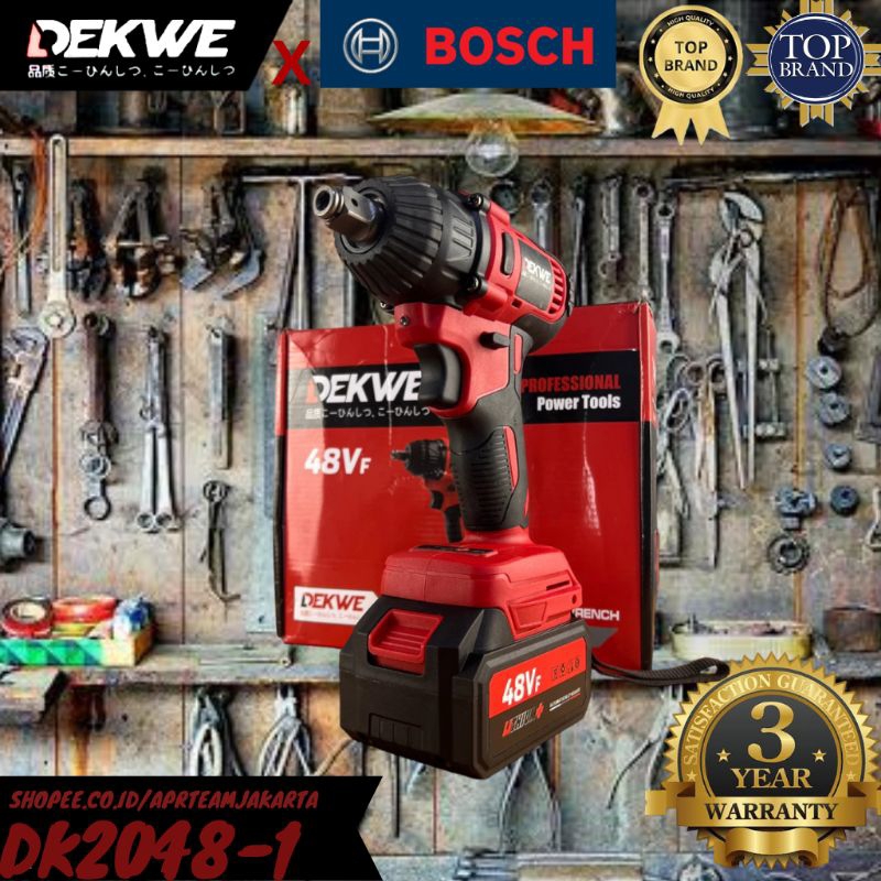 Jual Mesin Bor Impact Wrench Bosch X Dekwe Dk Impact Wrench Nm Baterai Vf Shopee