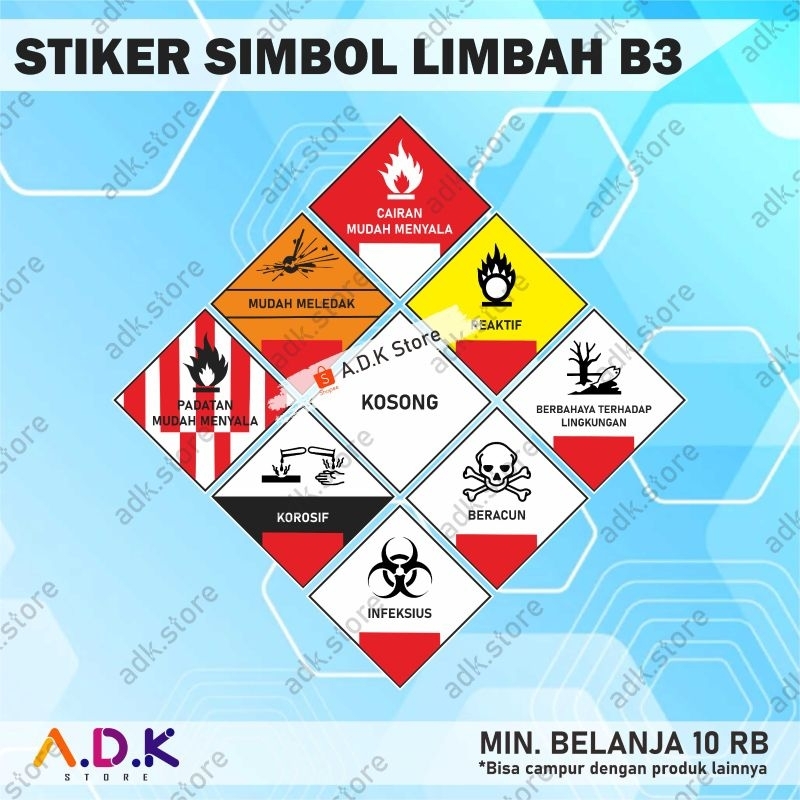 Jual STIKER SIMBOL LIMBAH B3 | STIKER LABEL LIMBAH B3 | Shopee Indonesia