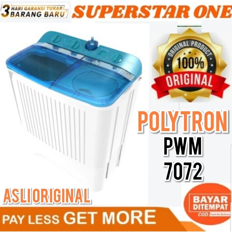 Jual MESIN CUCI POLYTRON 7KG PWM-7072 2 TABUNG BARU GARANSI RESMI ...