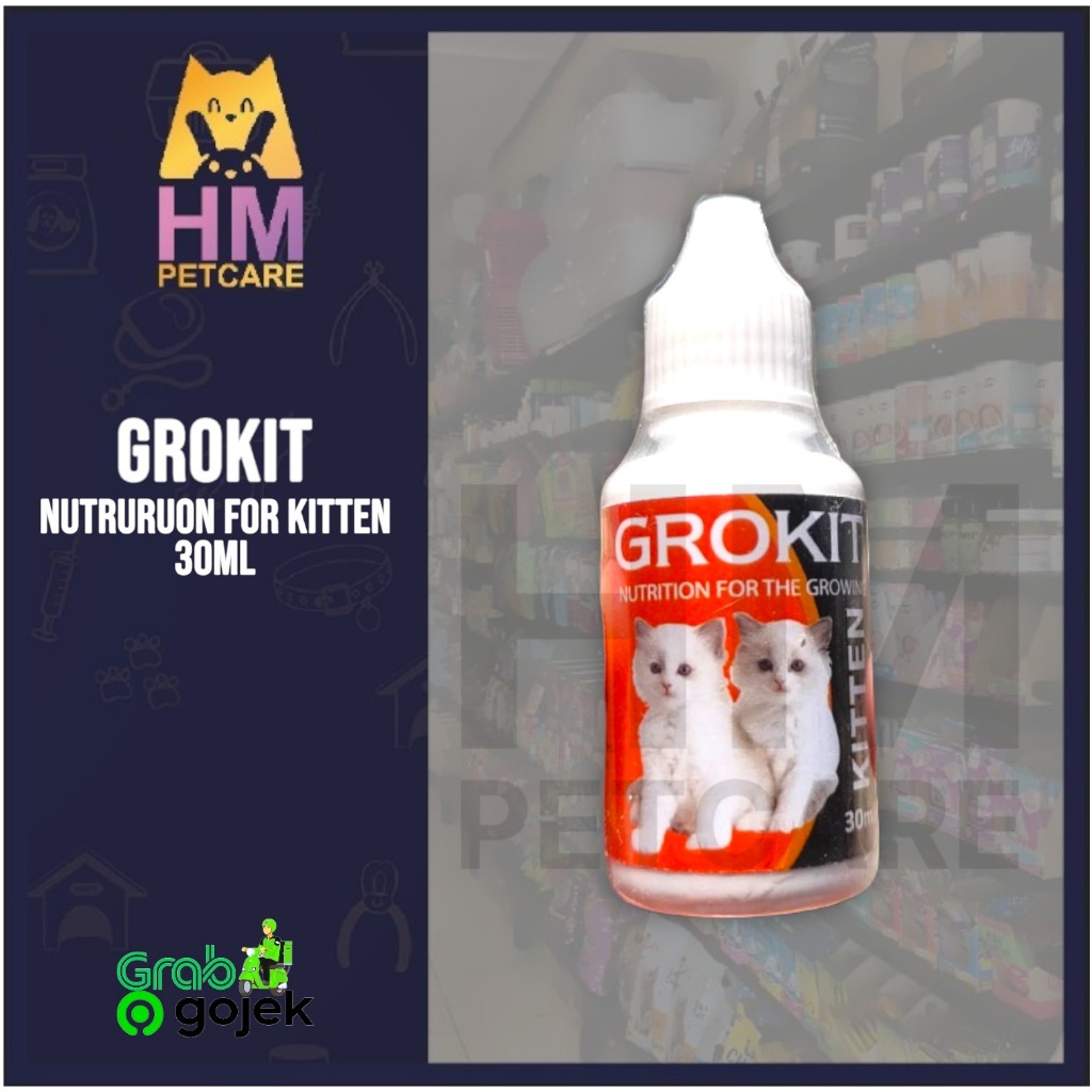 Jual GROKIT Vitamin Kitten Suplemen Untuk Pertumbuhan Anak Kucing 30ml