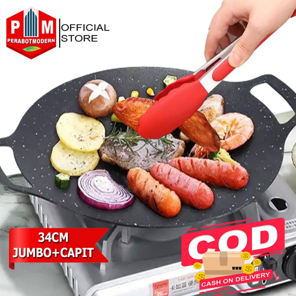 Jual Wajan Panggangan Grill Pan Korea Datar Anti Lengket Ukuran 34cm