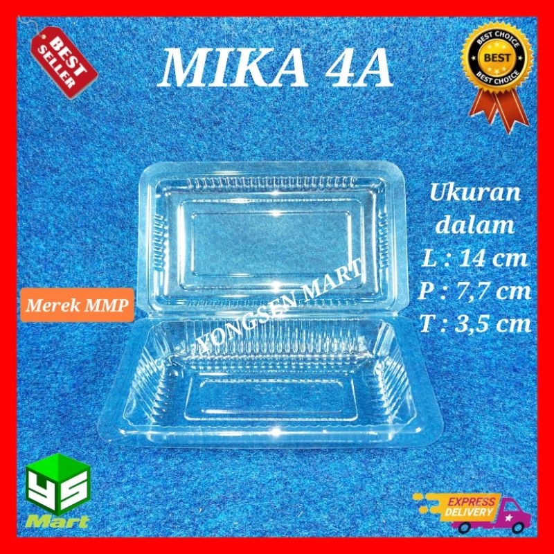 Jual Kotak Mika Plastik Kemasan Makanan Kue 4a Isi 100pcs Merk Mmp