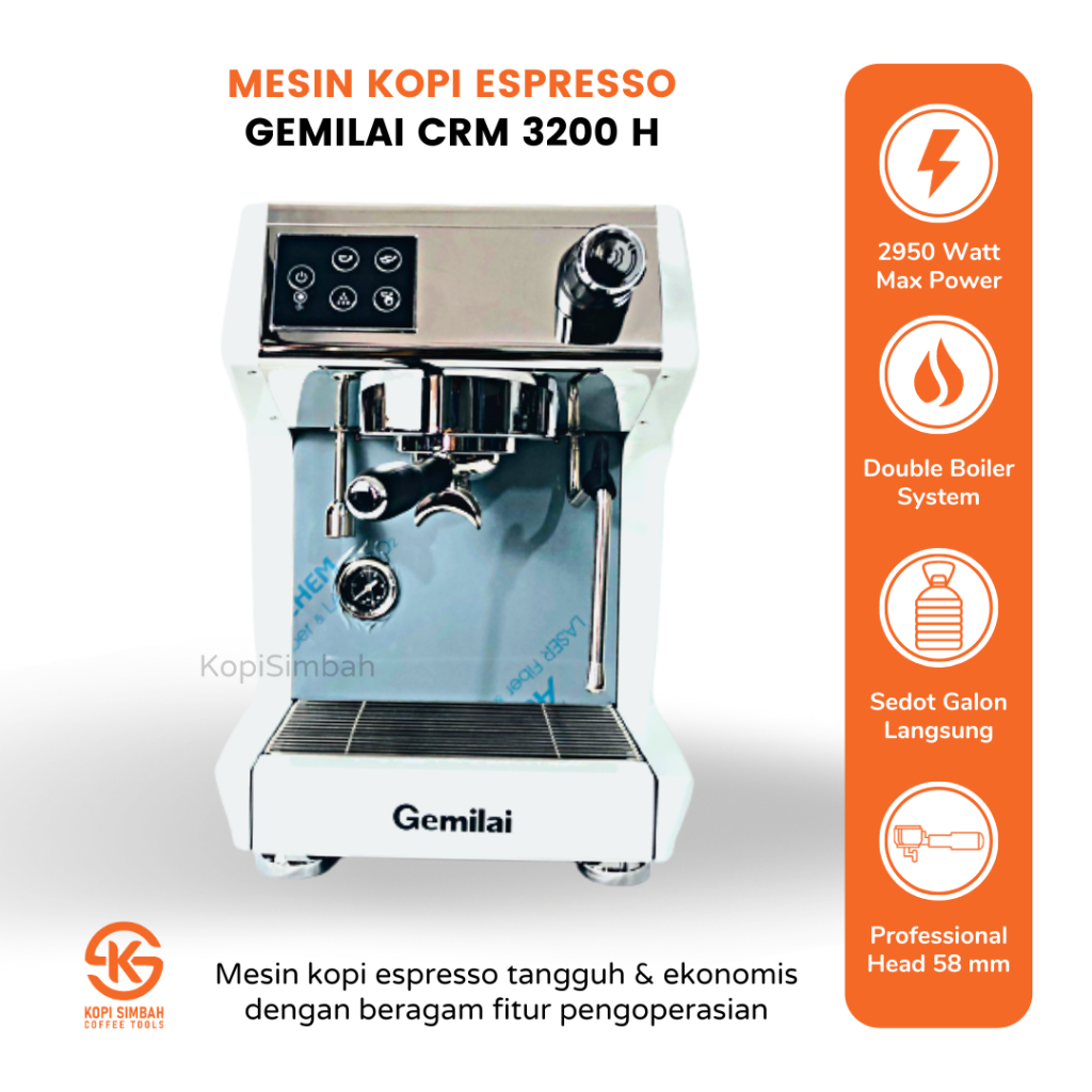 Jual Mesin Kopi Espresso Gemilai CRM 3200H Alat Seduh Pembuat Espreso ...