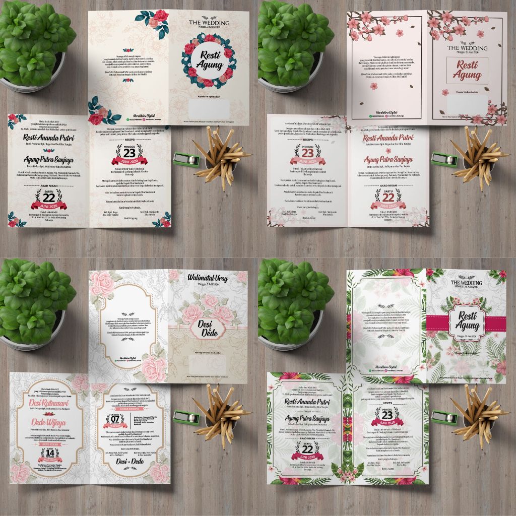 Jual CETAK UNDANGAN PERNIKAHAN CUSTOM MINIMALIS 21-30 | MURAH | CANTIK ...