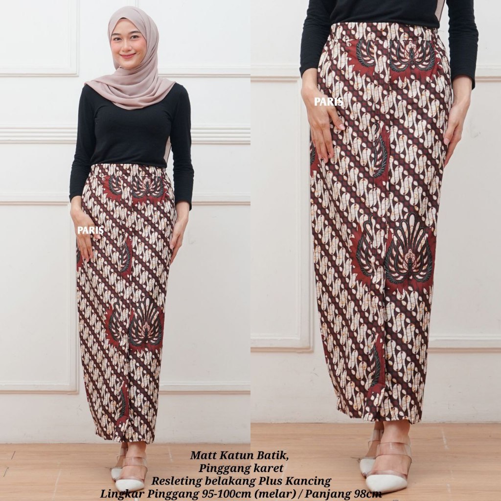 Jual Rok Batik Span Panjang Belah Depan Bawahan Kebaya Modern | Shopee ...