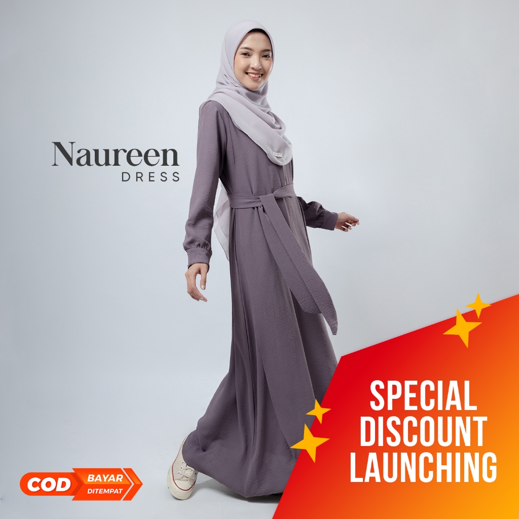 Jual Jilbrave O Label Naureen Dress Gamis Polos Crinkle Premium Wanita Elegant Casual Shopee