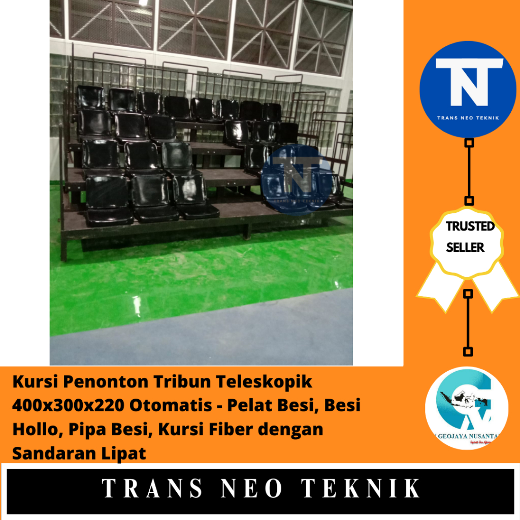 Jual Kursi Penonton Tribun Teleskopik 400x300x220 Otomatis Pelat Besi