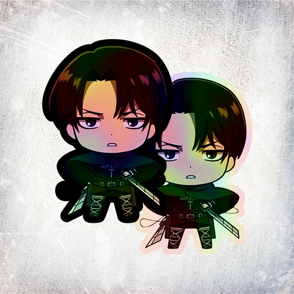 Jual STICKER HOLOGRAM ANIME CHIBI LEVI ACKERMAN ATTACK ON TITAN ...