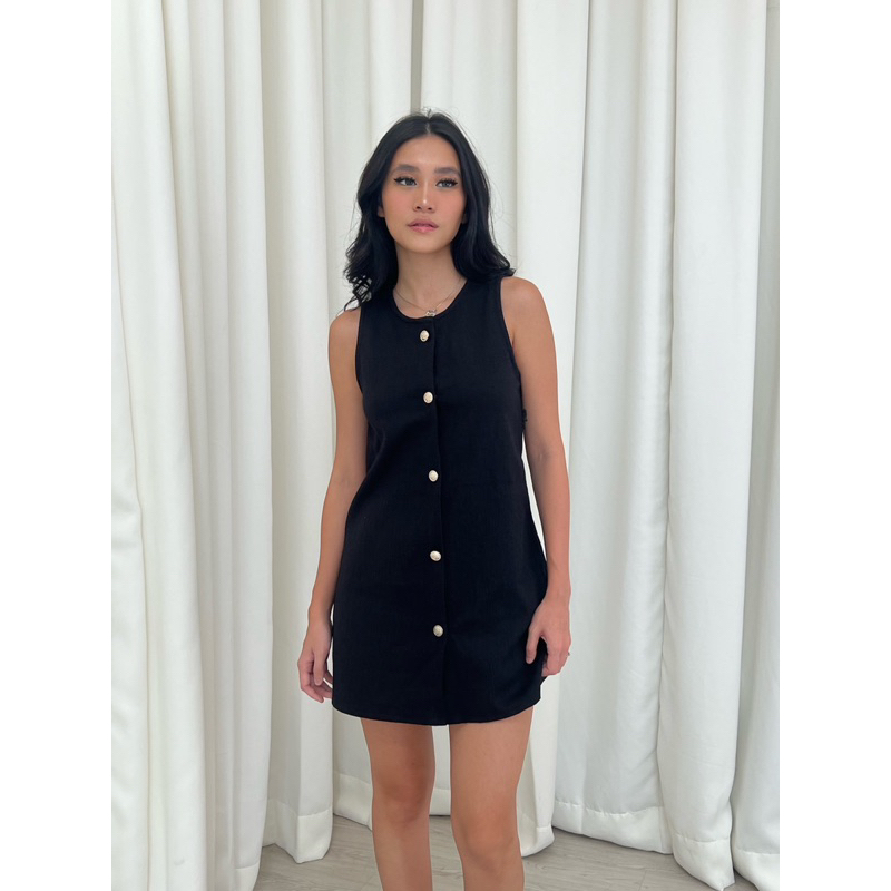 【2025年】お歳暮ギフト herlipto Victoria Tweed Jumper Dress 黒 ワンピース