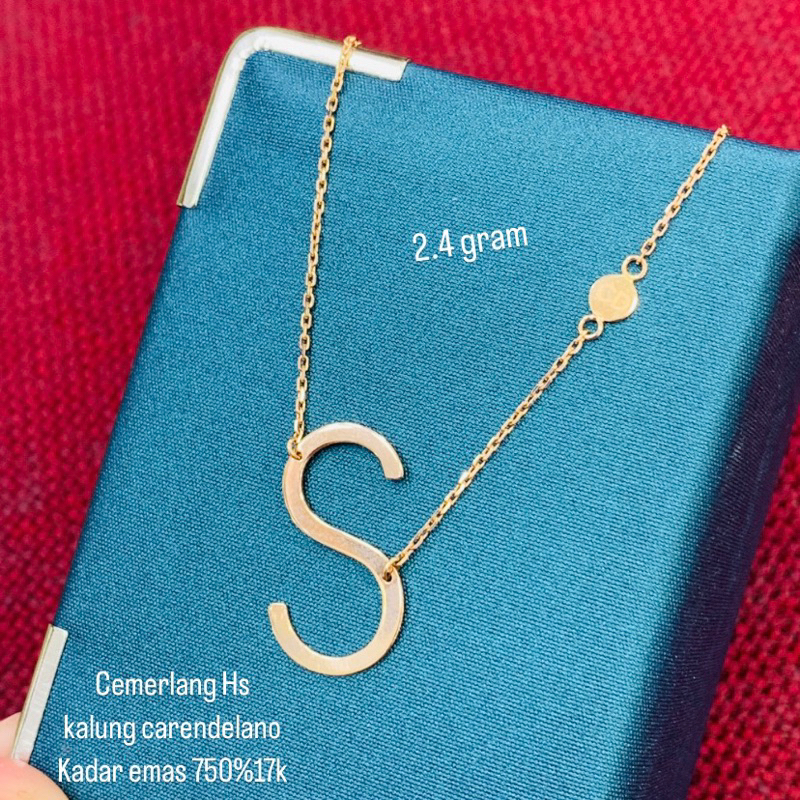 Jual kalung inisial S emas 750% | Shopee Indonesia