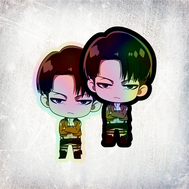 Jual STICKER HOLOGRAM ANIME CHIBI LEVI ACKERMAN ATTACK ON TITAN ...