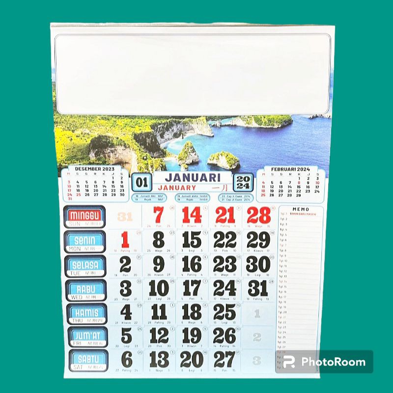 Jual KALENDER KERJA KERTAS BERWARNA UKURAN JUMBO TAHUN 2024 | Shopee ...