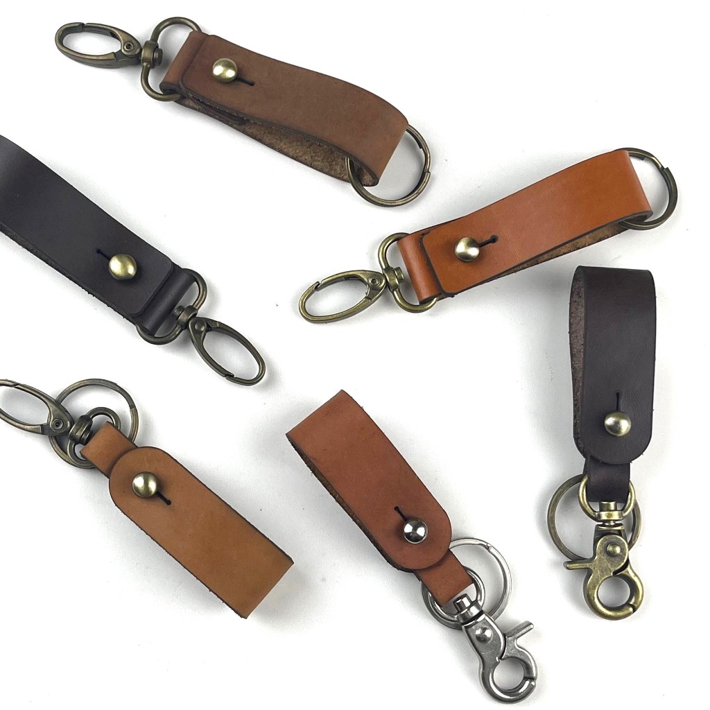 Jual Gantungan kunci kulit asli leather keychain snaphook | Shopee ...