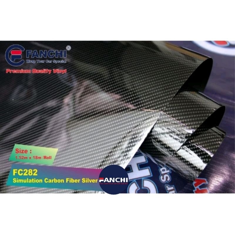 Jual ROLL Sticker Fanchi FC282 ID-8152 Carbon 7D Fiber Silver Glossy ...
