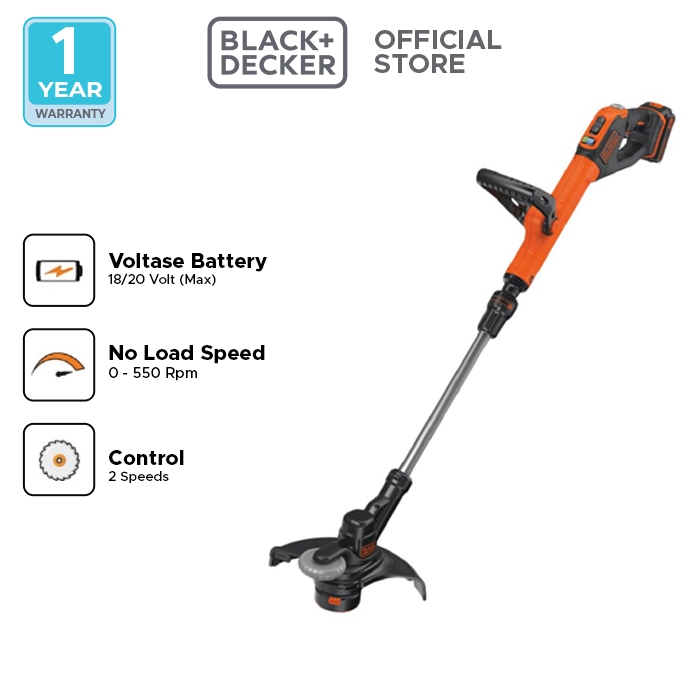 Jual Black+Decker Cordless String Trimmer / Potong Rumput Baterai 18V ...