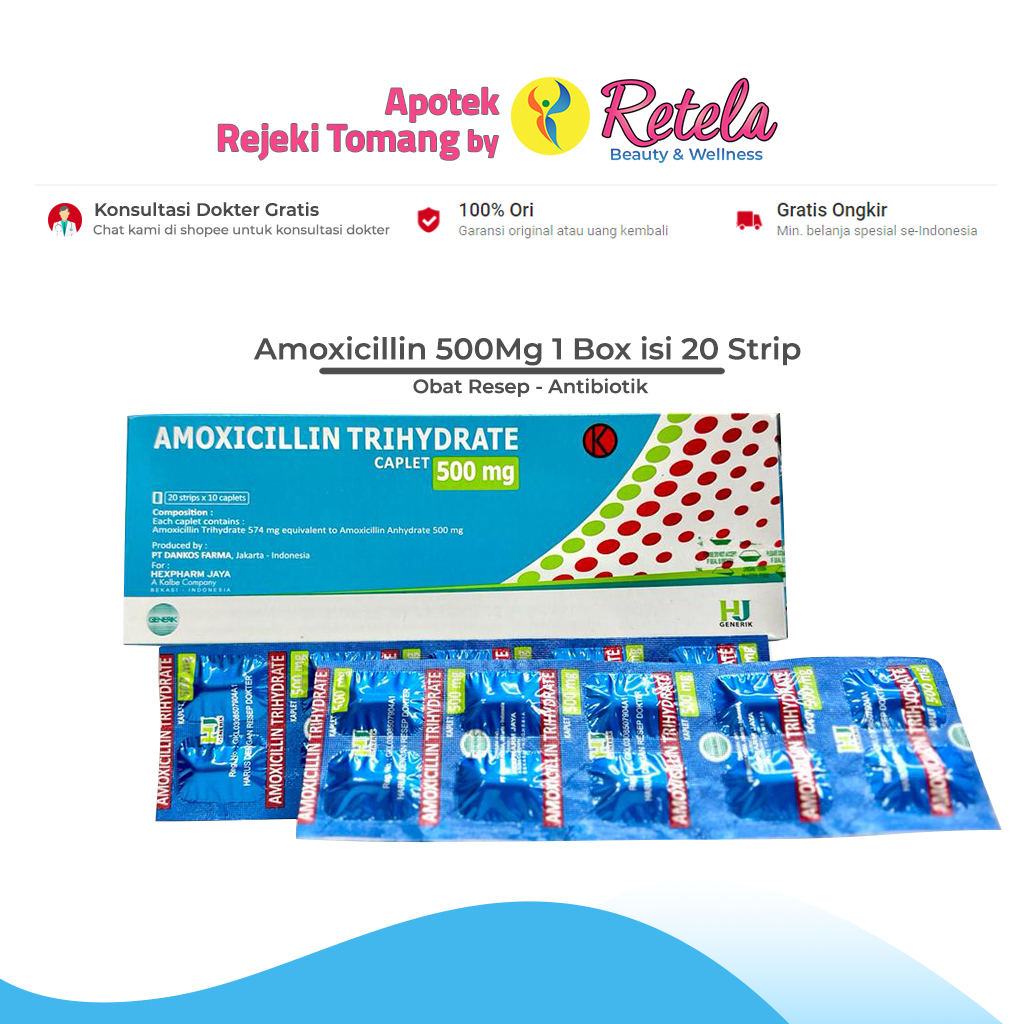 Jual AMOXICILLIN 500MG 1 BOX ISI 20 STRIP STRIP 10 TABLET Shopee
