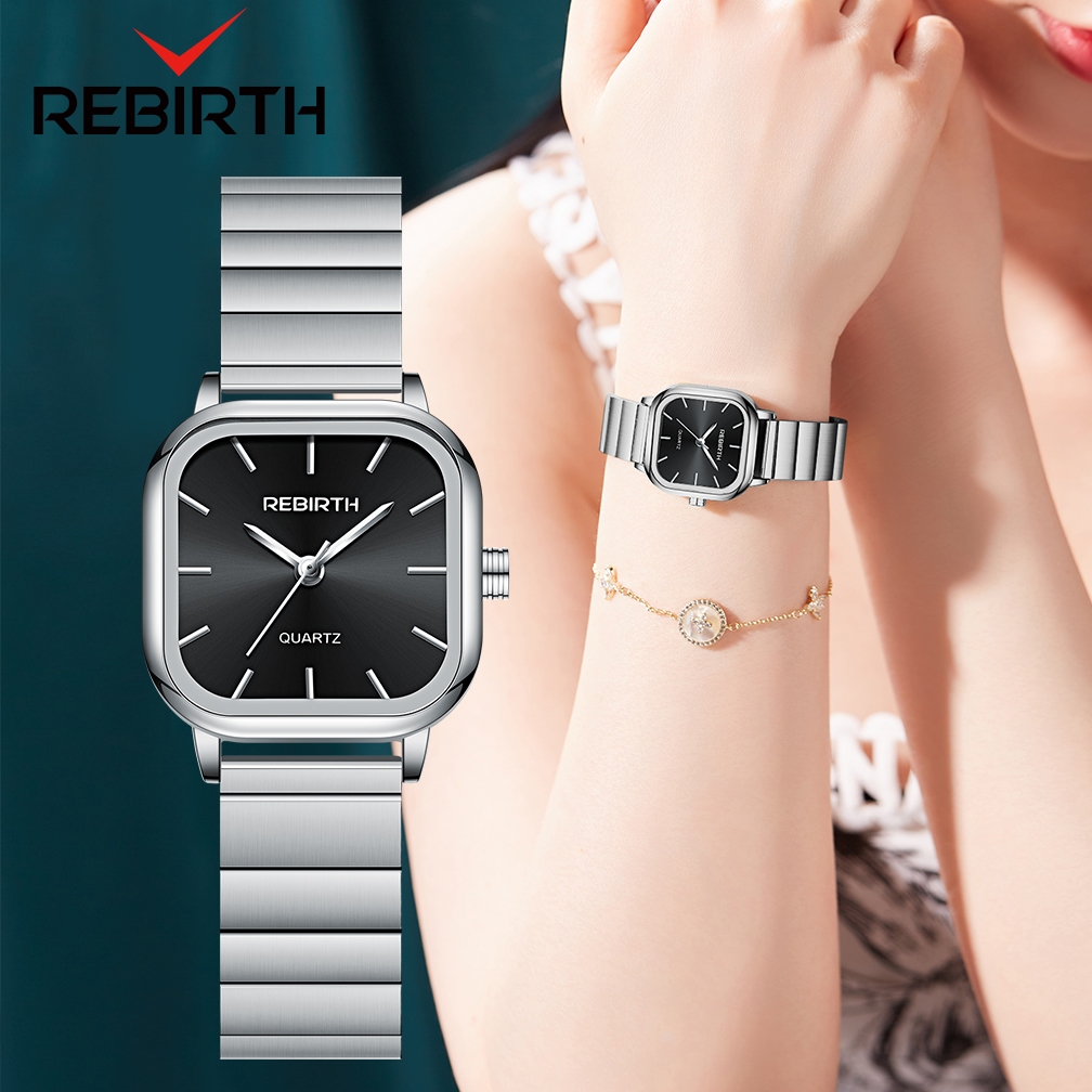 Jual REBIRTH Jam Tangan Wanita Anti Air Original Kasual Tali Stainless ...