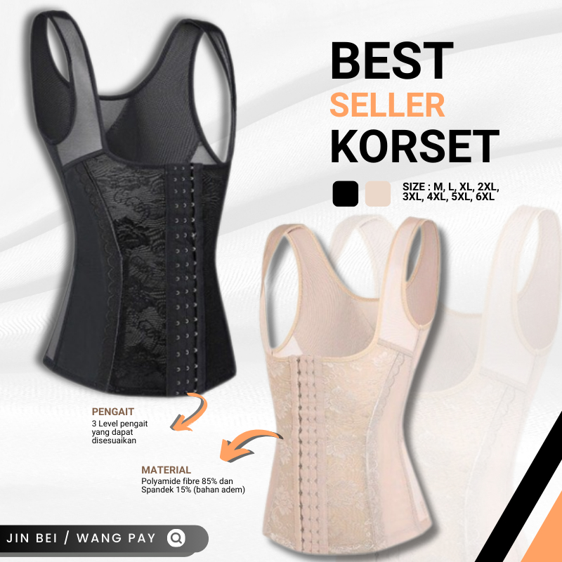 Korset Pelangsing Perut Buncit 4 Tulang Korset Longtorso Shapewear - Hitam,  L di Lesedi Official Shop | Tokopedia