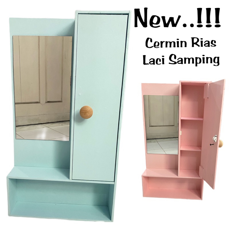 Jual cermin rias laci samping/cermin unik/kaca rias/kaca biru/kaca ...