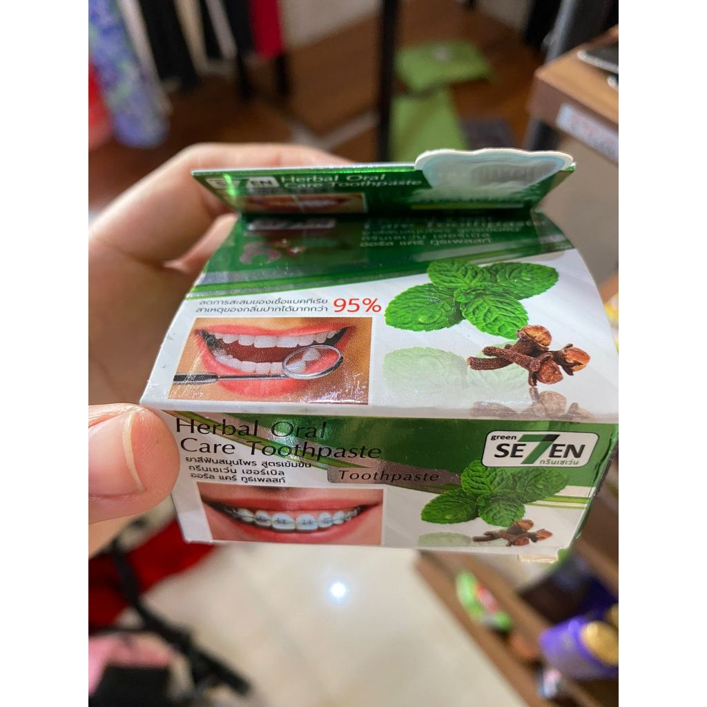 Jual HERBAL Seven Green Herbal Oral care toothpaste 25gr | Shopee Indonesia