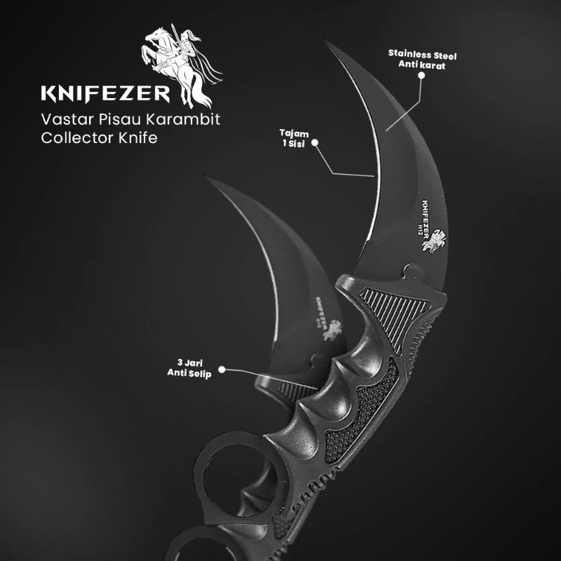 Jual Karambit Hitam Cs Go Stainless Steel-Survival kit-Cosplay-Silat ...