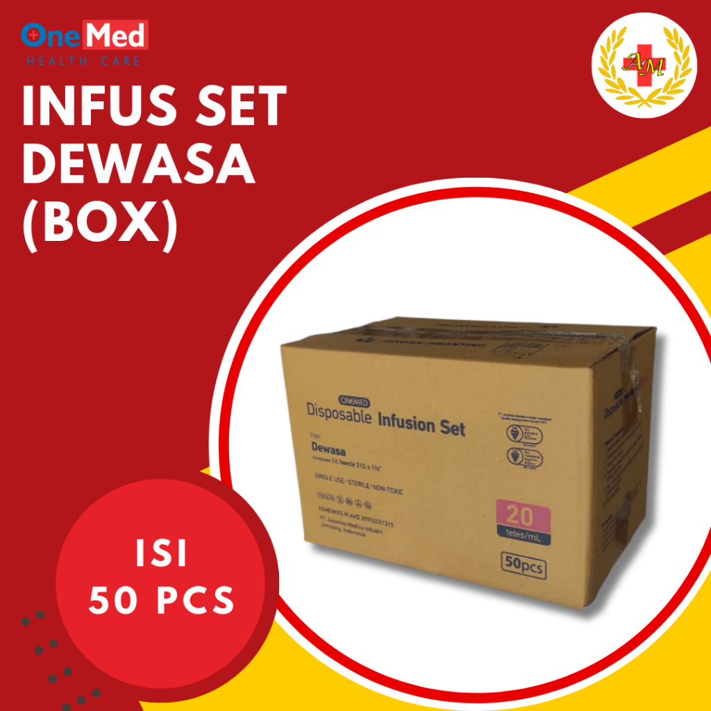 Jual Infus Set Onemed Set Selang Infus Infusion Set Box Isi 50 pcs ...