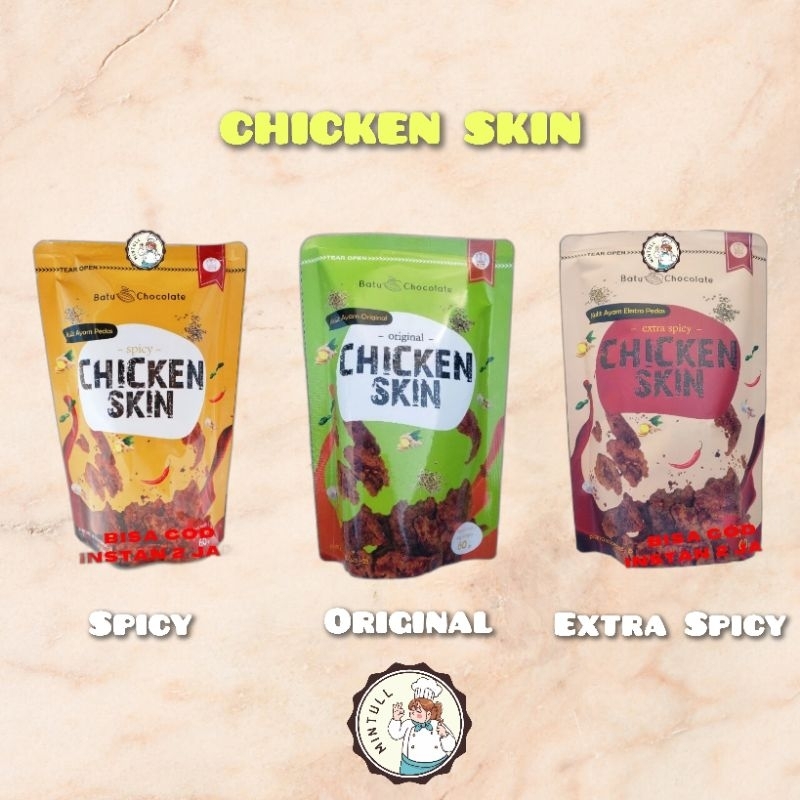 Jual Camilan Keripik Kulit Ayam Chicken Skin Original Extra Spicy 60