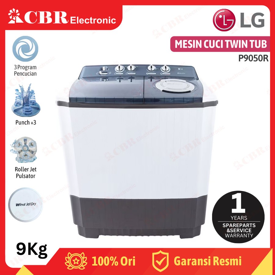 Jual Mesin Cuci LG 2 Tabung 9 Kg P9050R | Shopee Indonesia