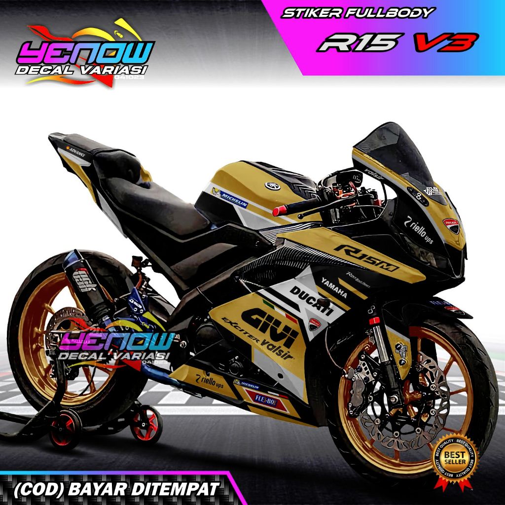 Jual Decal R15 V3 Stiker Fullbody Variasi Skotlet Viral Design Balap ...